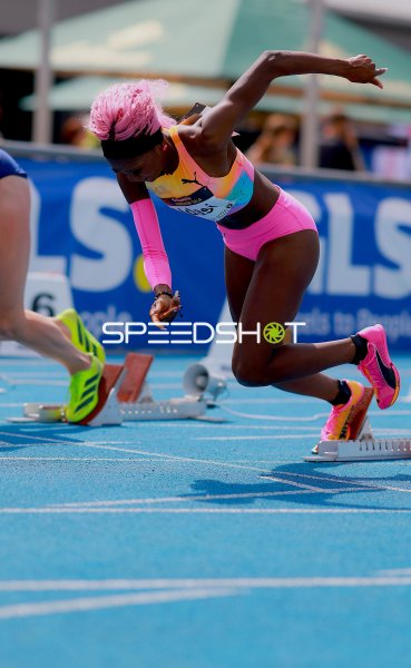 Alani Dumbuya (#187) beim explosiven Start im Sprint