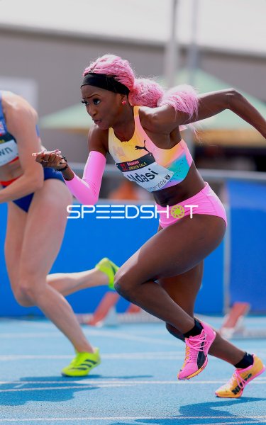 Johanna Guggemoos beim Sprint im Michael-Hoffmann-Stadion Mannheim