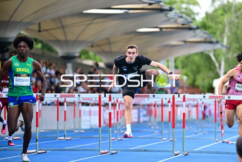 Sven Rymann und Odair Goncalves im 110m-Hürdenlauf in Mannheim