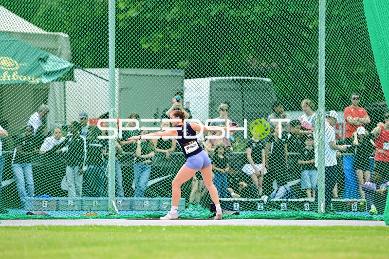 Chiara Wildner (#22) beim Diskuswurf im Michael-Hoffmann-Stadion Mannheim