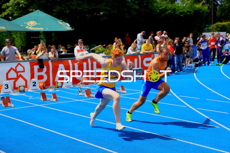 Edvin Örnborg (Sweden) beim Sprint-Start im Michael-Hoffmann-Stadion Mannheim
