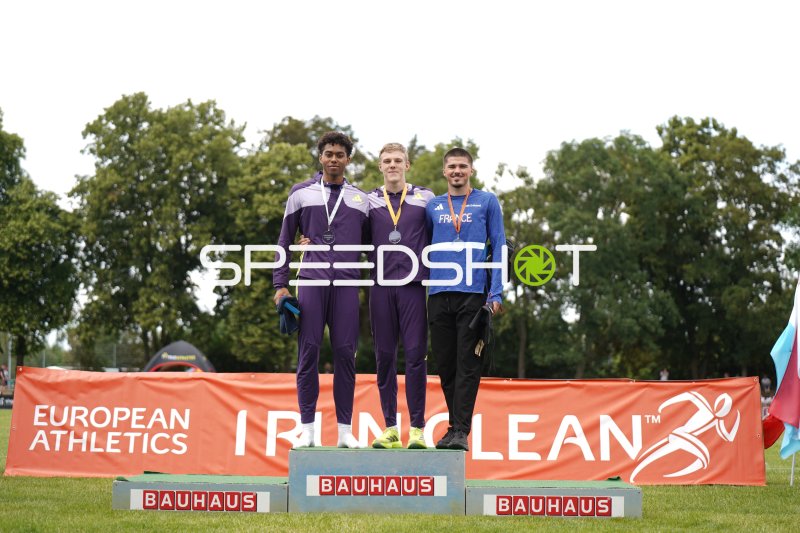 Siegerehrung mit Anthony Johnsen und Jayden Parkin bei European Athletics