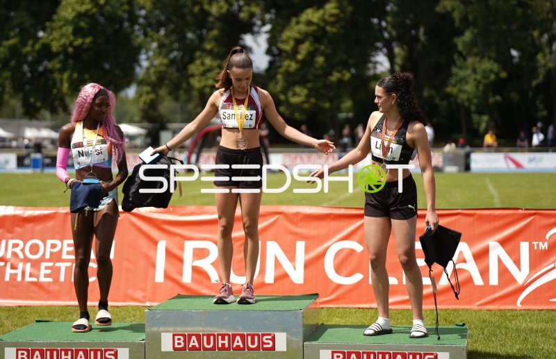 Siegerehrung mit Sereina Liem und Ndasi Daryl beim European Athletics Meeting Mannheim