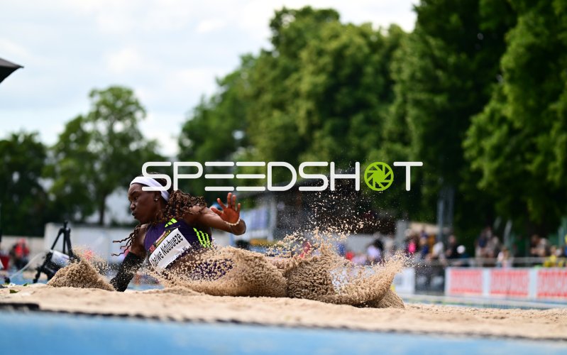 Oluchi Abelwe Ndubueze (#353) beim Weitsprung in Mannheim
