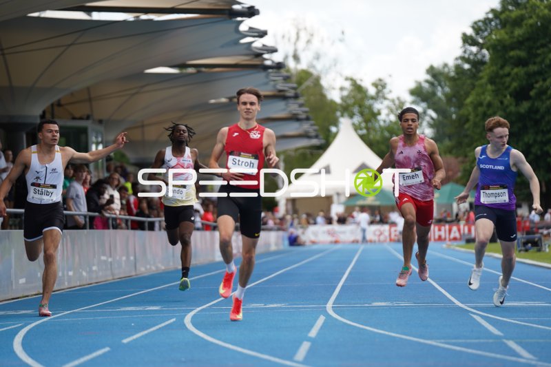 Philip Stroh beim 200m-Sprint im Michael-Hoffmann-Stadion Mannheim