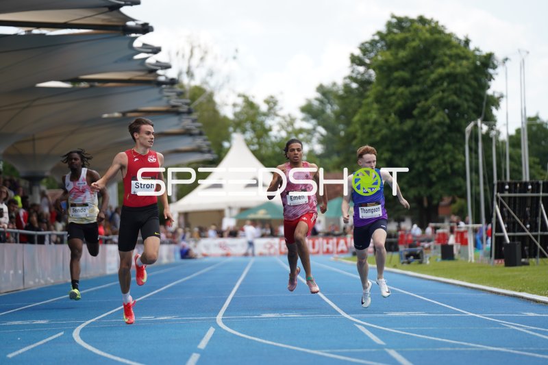 Philip Stroh (#51) im Sprintfinale beim Leichtathletik-Meeting Mannheim