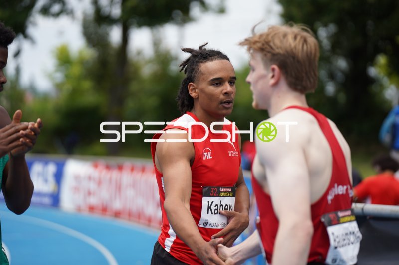 Gabriel Kabeya (#32) beim Junioren-Gala Meeting in Mannheim