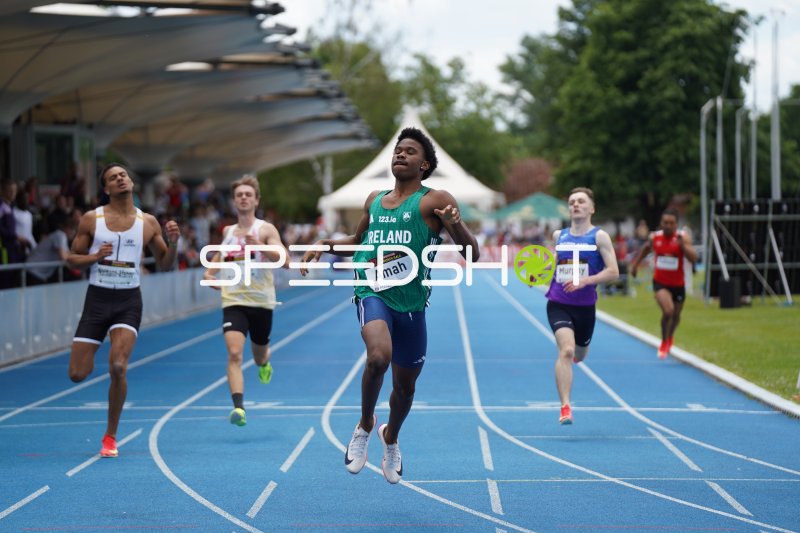 Dubem Amah (#220) im 200m-Sprint beim Junior Gala Mannheim