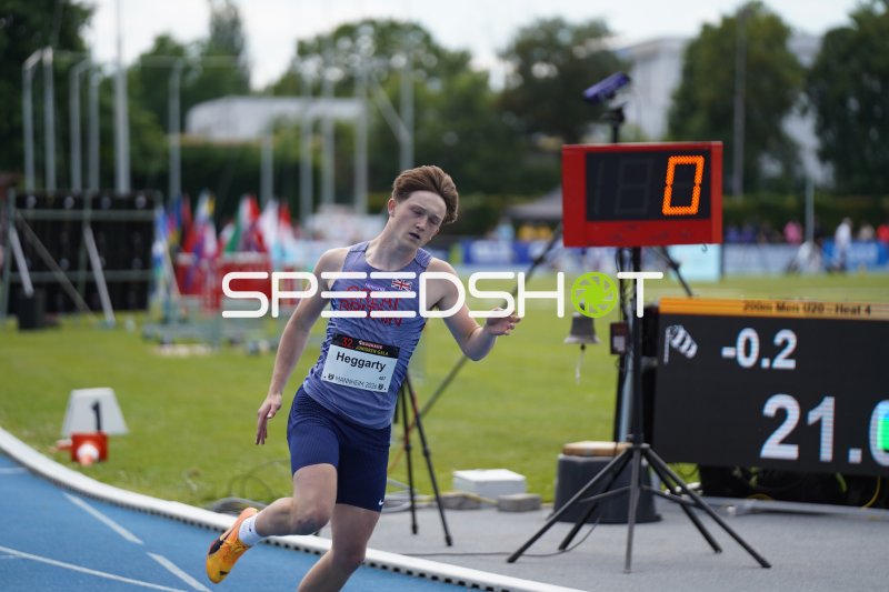 Ethan Heggarty (#487) im 200m-Lauf beim Bauhaus Junioren-Gala Mannheim