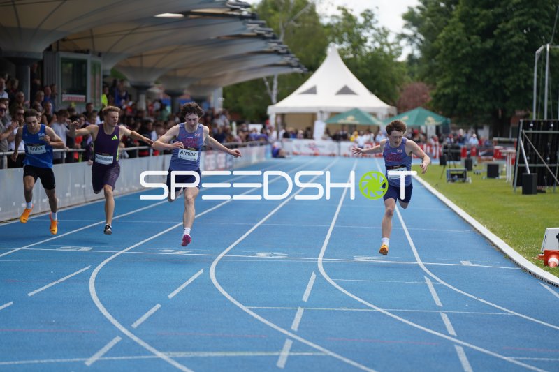 Arminio, Heggarty und Krifka im Sprintfinale im Michael-Hoffmann-Stadion Mannheim