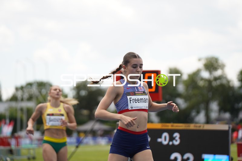 Ava Freeman (#192) beim Sprint im Michael-Hoffmann-Stadion Mannheim