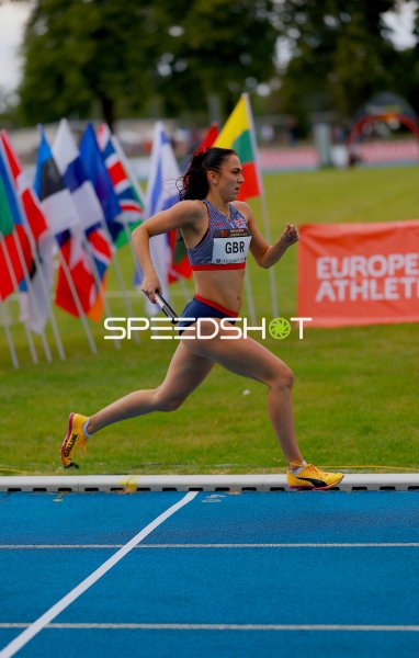 Great Britain beim 4x100m-Staffellauf im Michael-Hoffmann-Stadion Mannheim