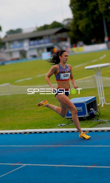 Great Britain Athletin (#32) beim 4x400m-Staffellauf in Mannheim