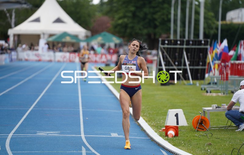 Great Britain beim 4x400m-Staffellauf im Michael-Hoffmann-Stadion Mannheim
