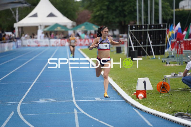Great Britain beim 4x400m-Staffellauf im Michael-Hoffmann-Stadion Mannheim