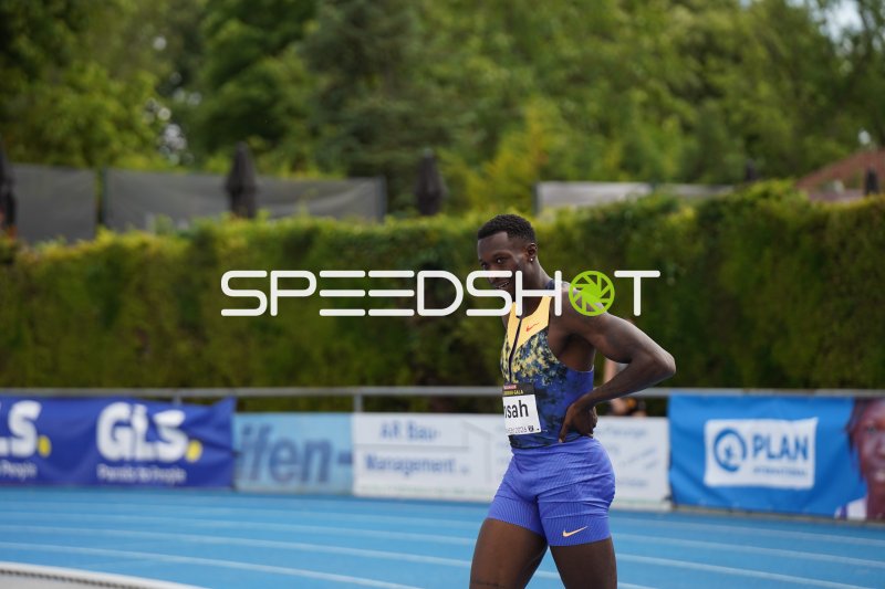 Athlet mit Startnummer 'nsah' bei Leichtathletik-Veranstaltung in Mannheim