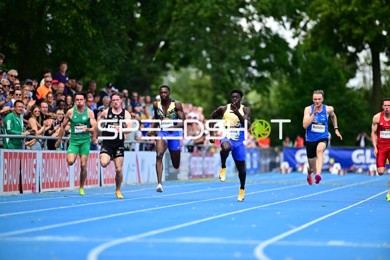 Elvis Afrifa, Benedikt Thomas Wallstein und Malte Stangenberg im 100m-Sprint