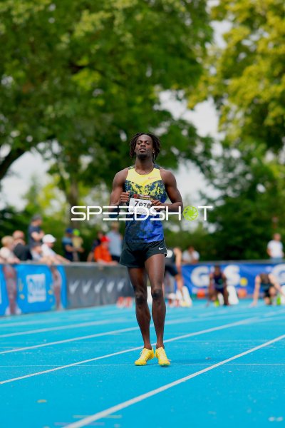 Ryan Zeze (#173) beim 200m-Lauf im Michael-Hoffmann-Stadion Mannheim