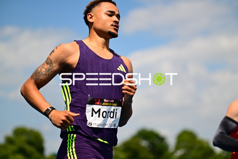 Manuel Mordi beim Sprint bei der 32. Junioren-Gala Mannheim