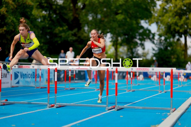 Sara Hamin und Marlene Meier beim 100m-Hürdenlauf in Mannheim
