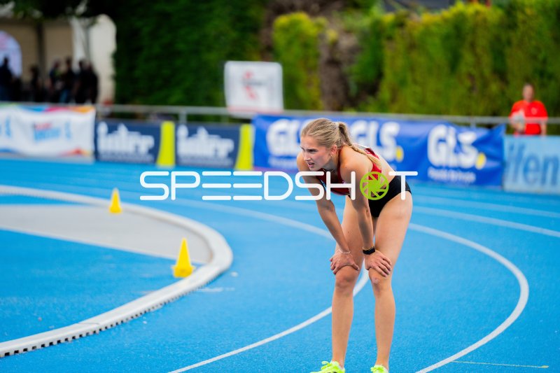 Finja Köchling nach dem Lauf im Michael-Hoffmann-Stadion Mannheim