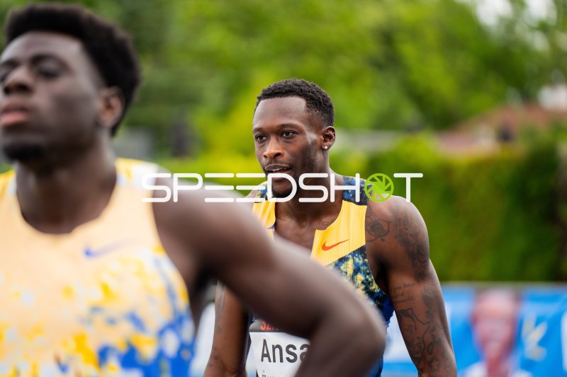 Elvis Afrifa beim 100m-Sprint im Michael-Hoffmann-Stadion Mannheim