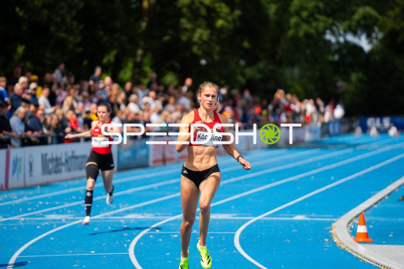 Finja Köchling beim Sprint im Michael-Hoffmann-Stadion Mannheim