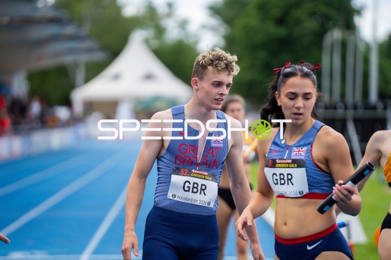 Great Britain beim 4x400m-Staffellauf bei der Bauhaus Junioren-Gala Mannheim