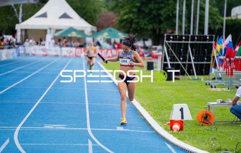 Great Britain beim 4x400m-Staffellauf im Michael-Hoffmann-Stadion Mannheim