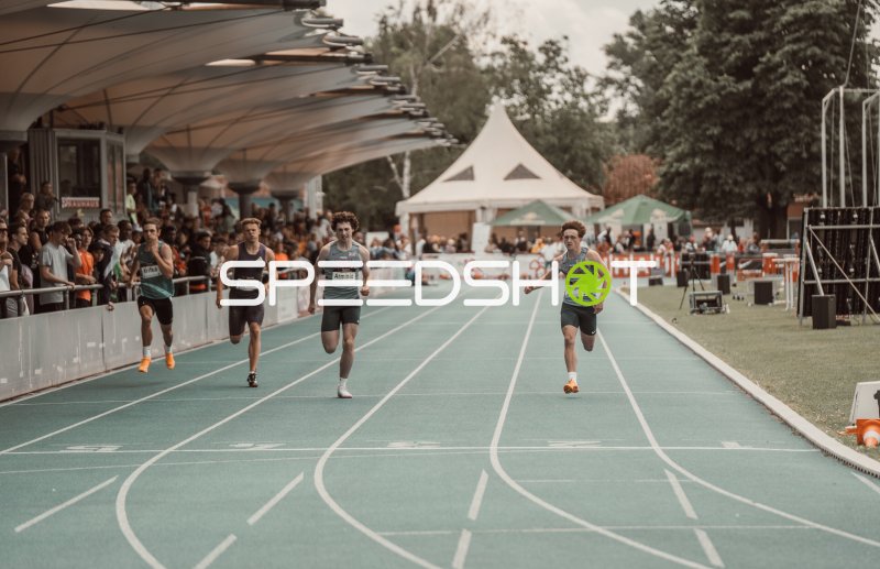 Ethan Heggarty beim Sprint im Michael-Hoffmann-Stadion Mannheim