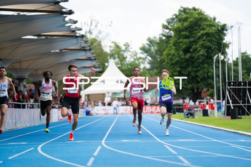 Philip Stroh (#51) im Sprint beim Leichtathletik-Meeting in Mannheim