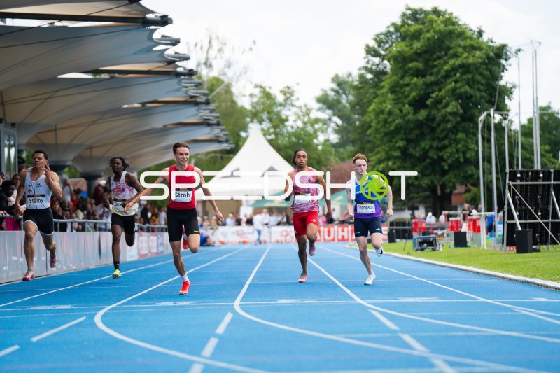 Philip Stroh beim 200m-Sprint im Michael-Hoffmann-Stadion Mannheim