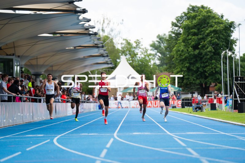 Philip Stroh beim 200m-Sprint im Michael-Hoffmann-Stadion Mannheim
