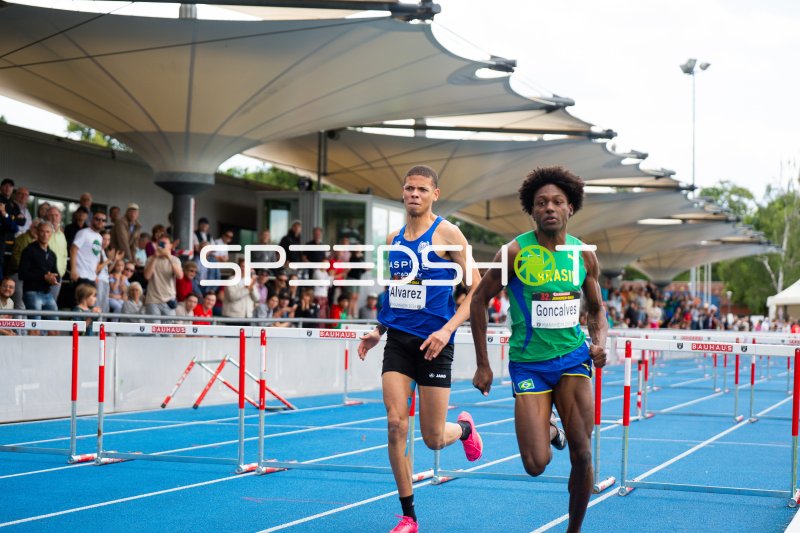 Adolfo Alvarez und Odair Goncalves im 400m-Hürden-Wettkampf