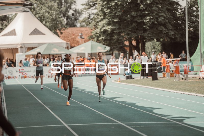 4x100m-Staffel: GBR und SCT im Zieleinlauf in Mannheim