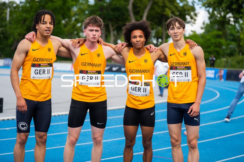 Deutschland GER II Staffel-Team bei der 32. Bauhaus Junioren-Gala Mannheim