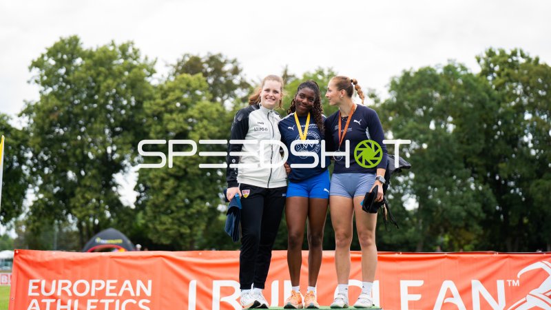 Siegerehrung bei European Athletics im Michael-Hoffmann-Stadion Mannheim