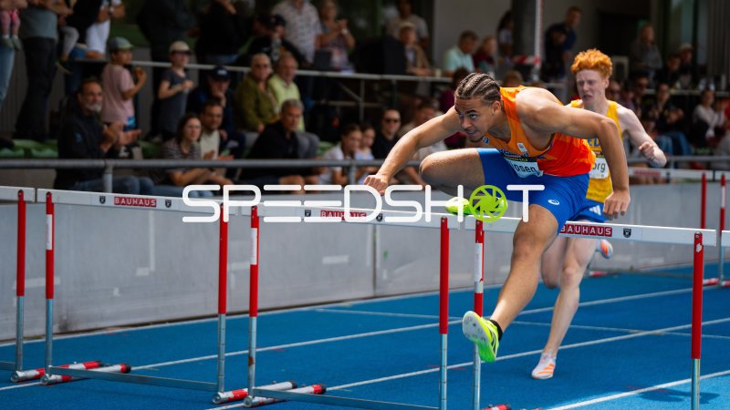 Elias Solheim Sollid (#279) bei den 400m-Hürden im Michael-Hoffmann-Stadion