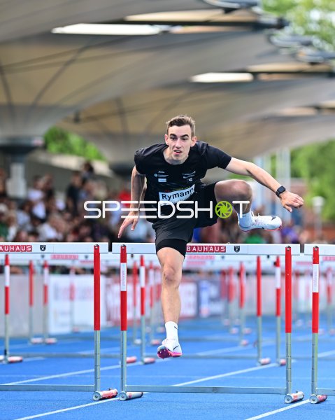 Sven Rymann und Odair Goncalves im 110m-Hürdenlauf in Mannheim