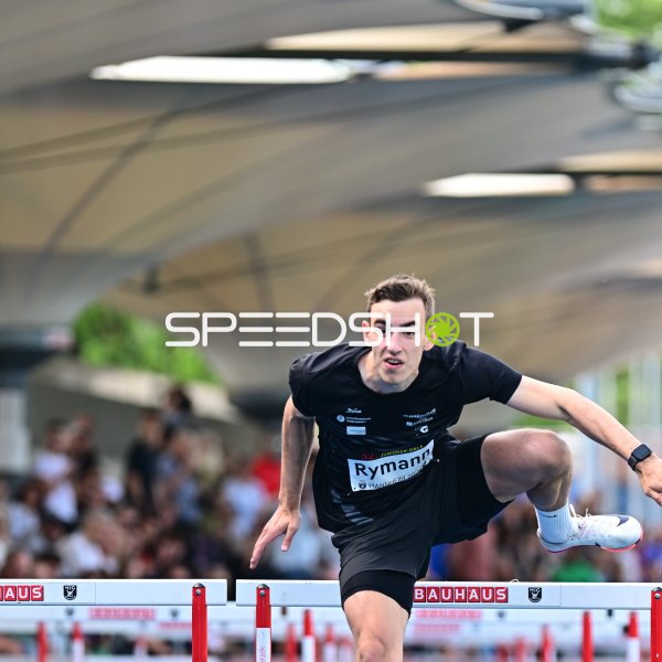 Sven Rymann und Odair Goncalves im 110m-Hürdenlauf in Mannheim