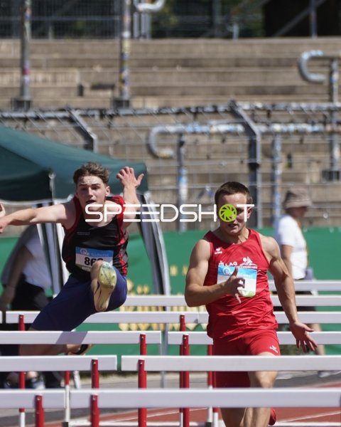 Carlo Deuker und Lenny Sohmer im Hürdensprint in Koblenz