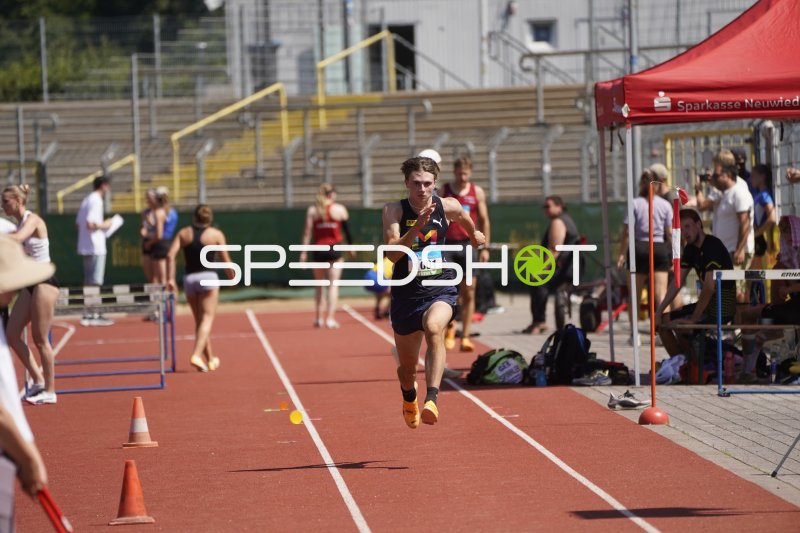 Niklas Stroh (USC Mainz) beim Sprint im Stadion Oberwerth Koblenz