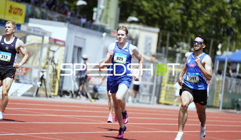 Schenk Jan, Dinges Felix und Tsimopoulos Angelos David im Sprint beim Stadion Oberwerth