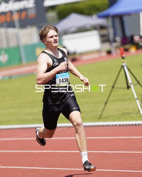 Zeller Nils Noel beim Sprint im Stadion Oberwerth Koblenz