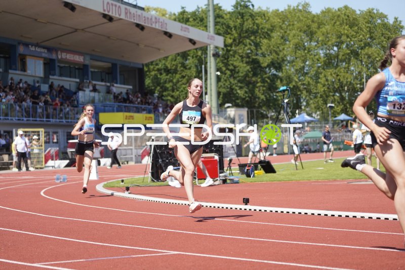 Jenning Sara (497) beim Sprint im Stadion Oberwerth Koblenz