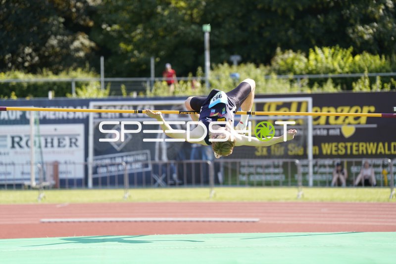 Hochsprung im Fosbury-Flop beim Leichtathletik-Meeting in Koblenz