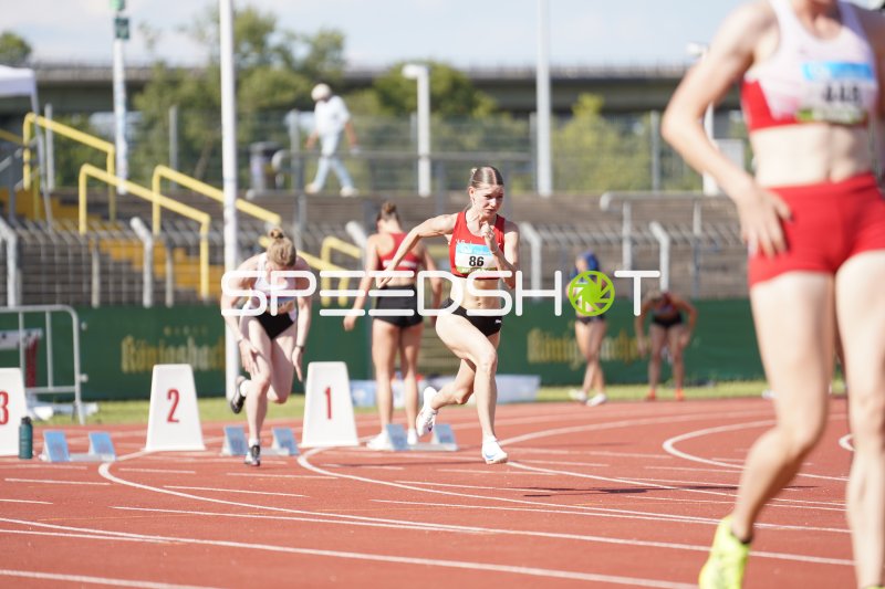 Frey Nicole (86) im Sprint beim Leichtathletik-Meeting in Koblenz