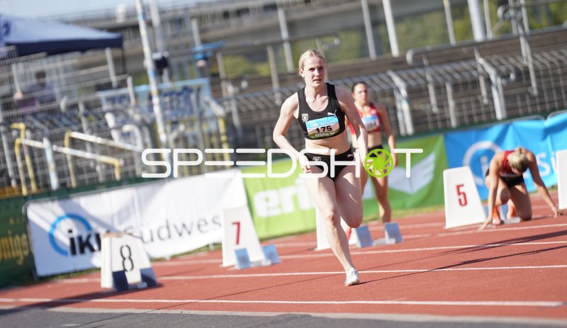 Schürle Hannah (175) im Sprint auf der Tartanbahn in Koblenz