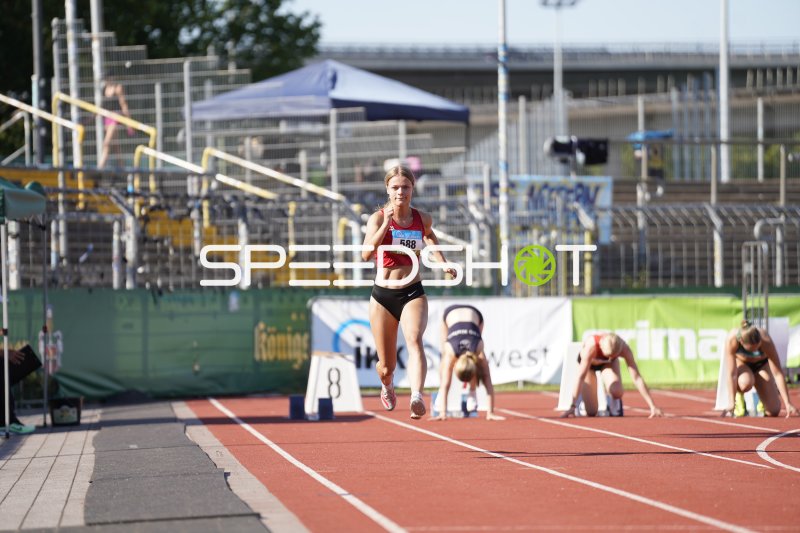 Böhme Shiva (588) im Sprint beim Leichtathletik-Meeting in Koblenz