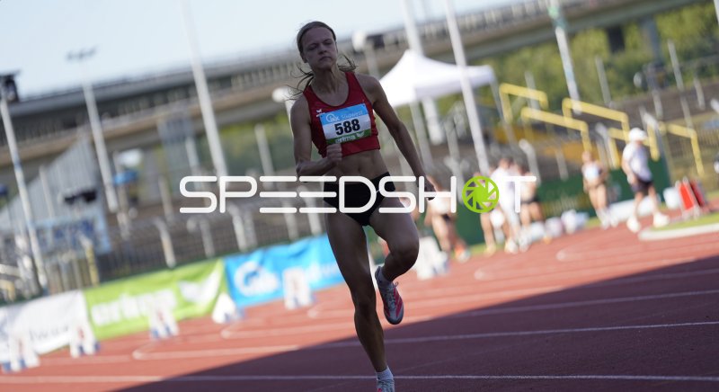 Böhme Shiva (588) im Sprint beim Leichtathletik-Meeting in Koblenz